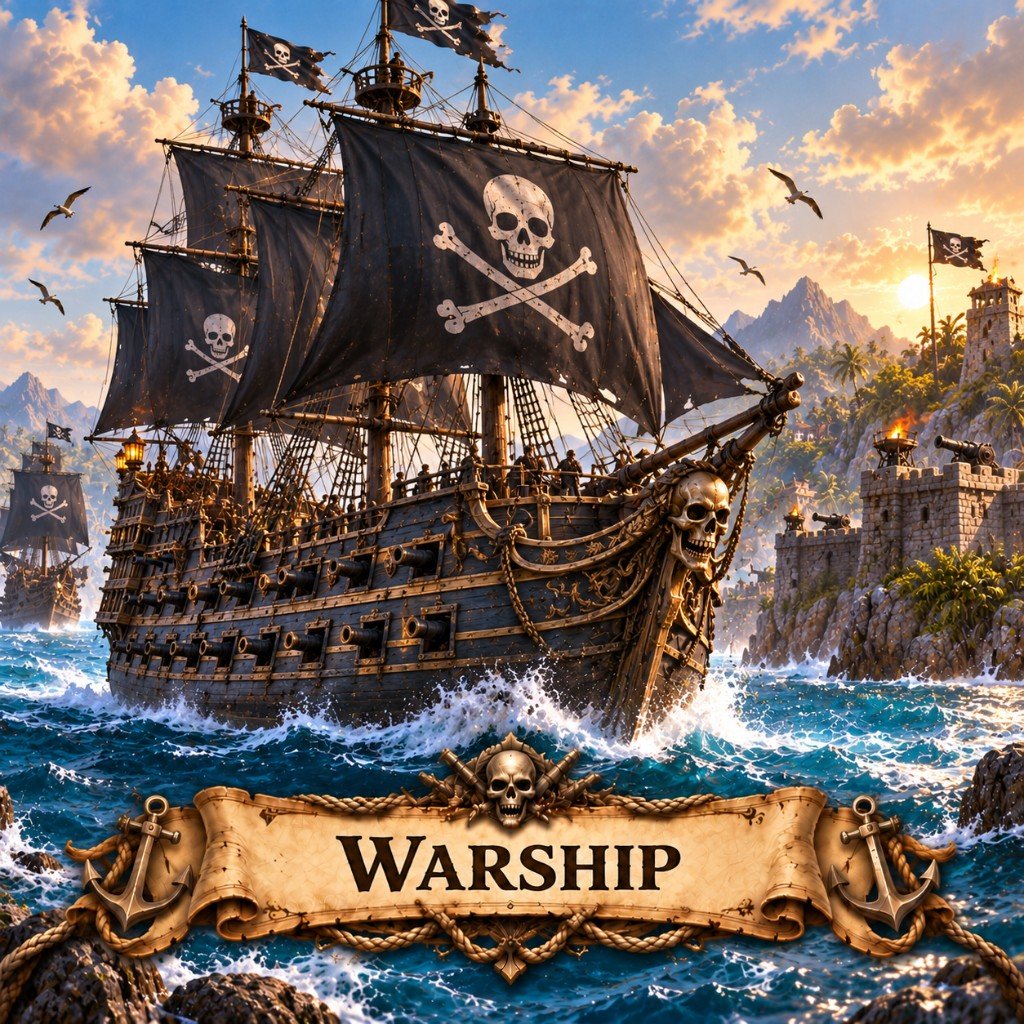 Warship art for Claiming Cosmos: a heavy Harbor fleet combat hull