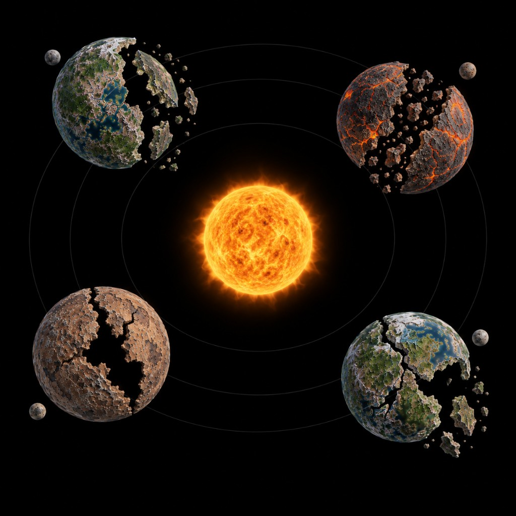 Comet's Pass map: shattered worlds and a comet trail through the void