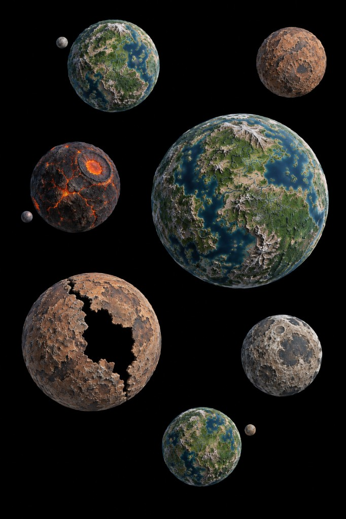 Verners System map: a cluster of planets and moons in one system
